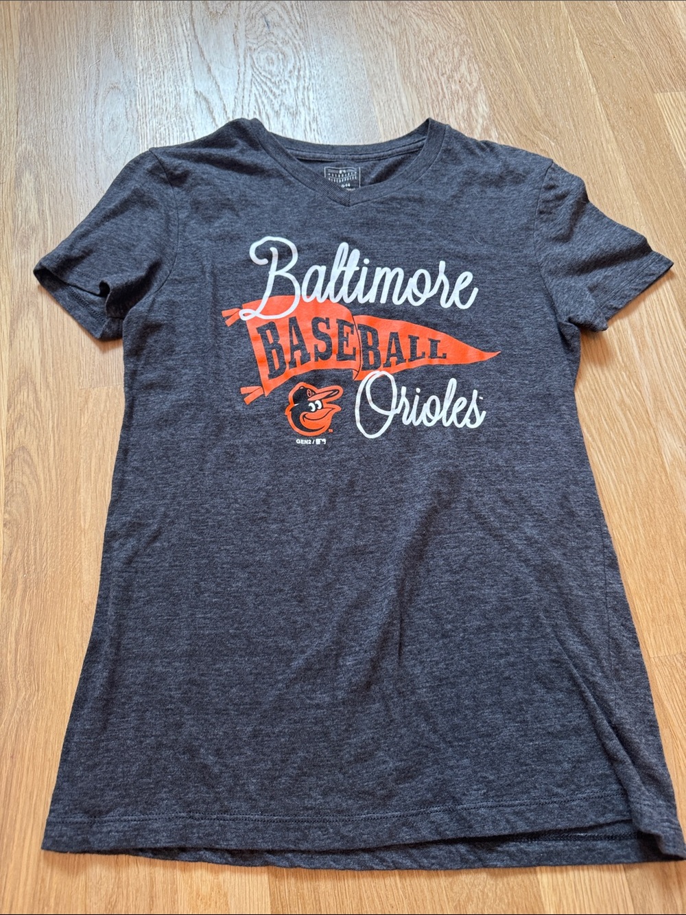 Genuine Merchandise Baltimore Orioles Gray & Orange Short Sleeve Tee